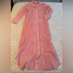 Bell by Alicia Bell - Pink Cotton Shirtdress with Sash, XS / S